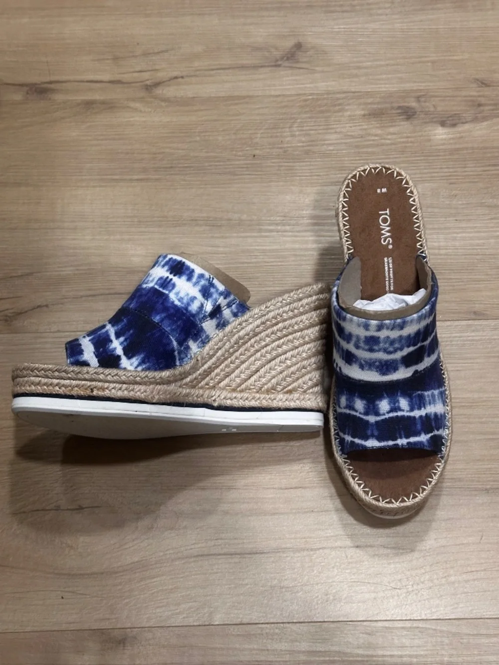 Tom’s Blue Tie-Dye Wedges (Espadrilles)